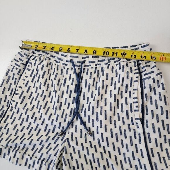 Anthropologie White Navy Panella Textured Shorts Pockets linen Blend Size S - Picture 7 of 13